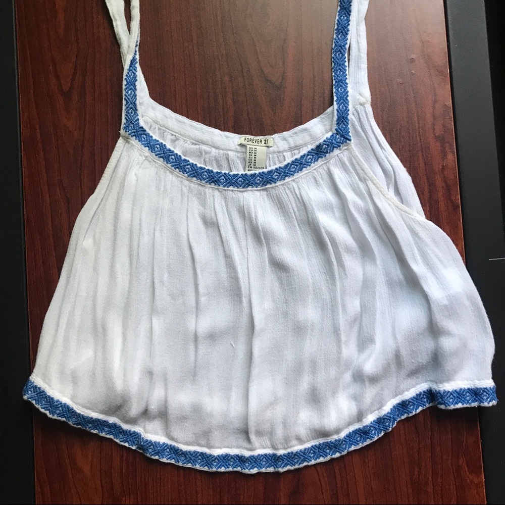 Forever 21 White Crop Top Tank